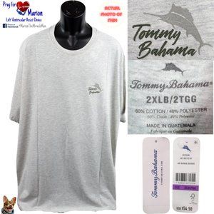 NEW Tommy Bahama 401-Keg 2XLB Oatmeal Heather Cotton Polyester Short-Sleeve Tee